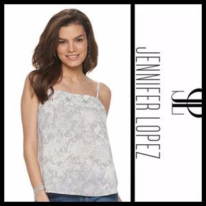 Jennifer Lopez Grommet Cami Faded Snake Gray NWT S